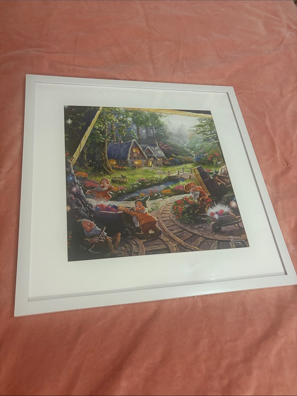 Snow White/7 dwarfs framed picture
